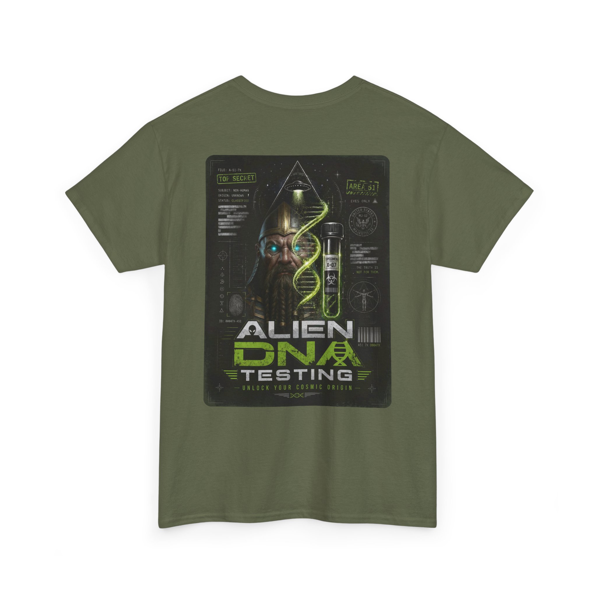 Anunnaki Alien DNA Testing — Top Secret Specimen File Graphic T-Shirt - Image 3
