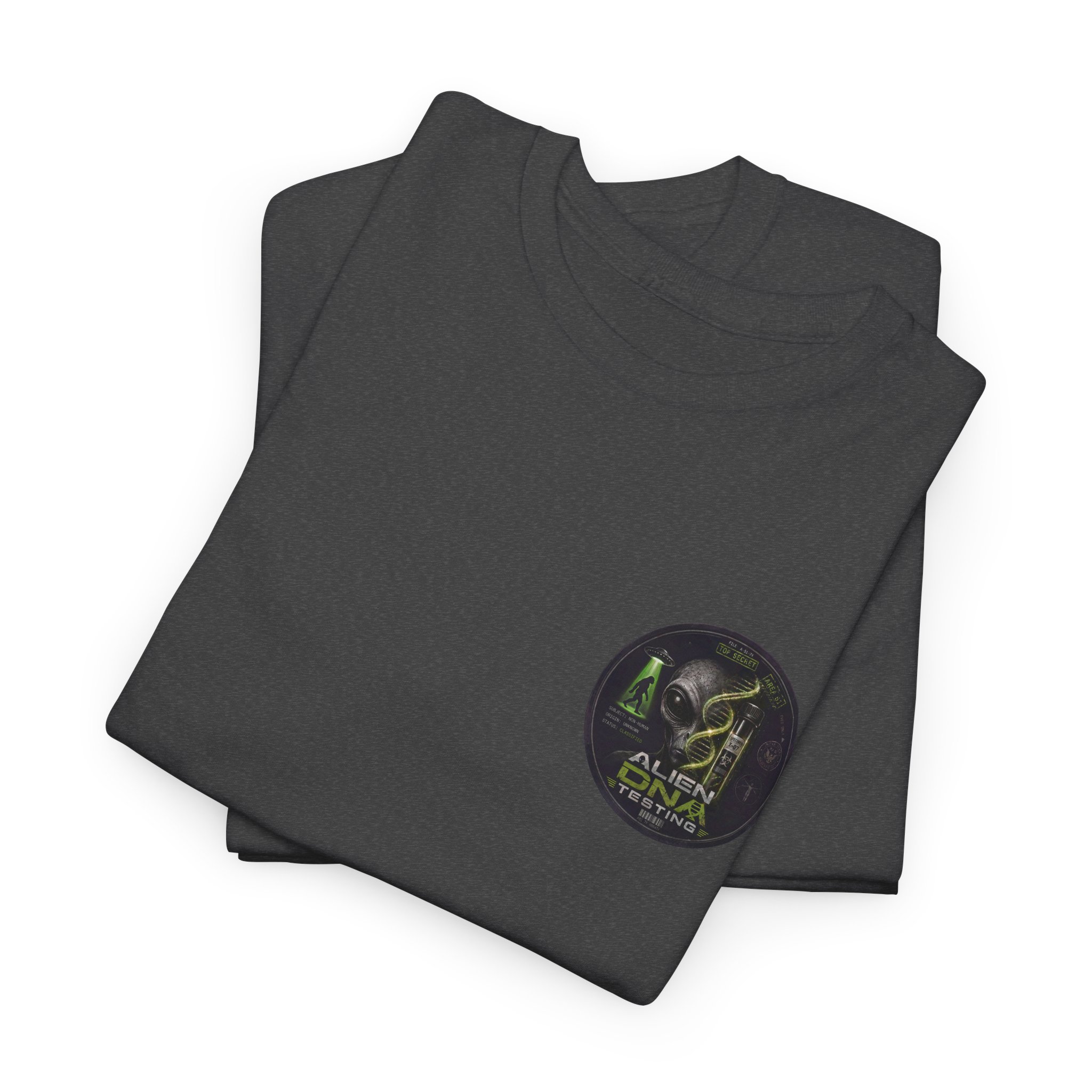 Alien DNA Testing — Area 51 Specimen File UFO Graphic T-Shirt - Image 55