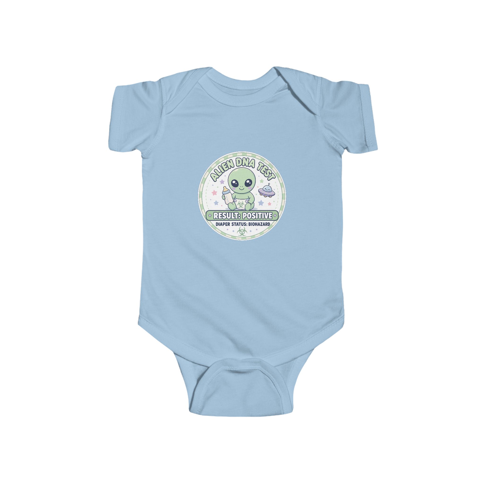 Alien DNA Test Baby Onesie – Result Positive Diaper Status Biohazard - Image 14