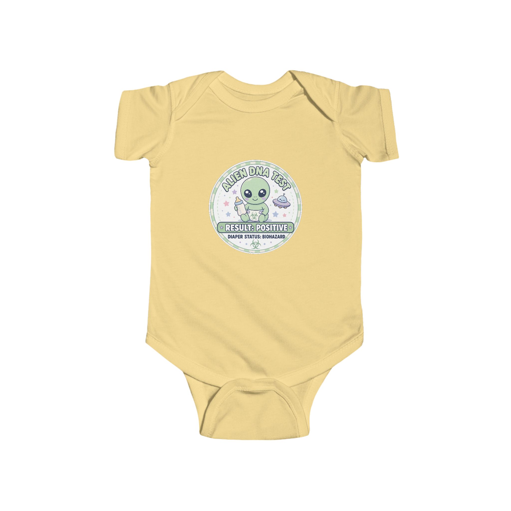 Alien DNA Test Baby Onesie – Result Positive Diaper Status Biohazard - Image 2