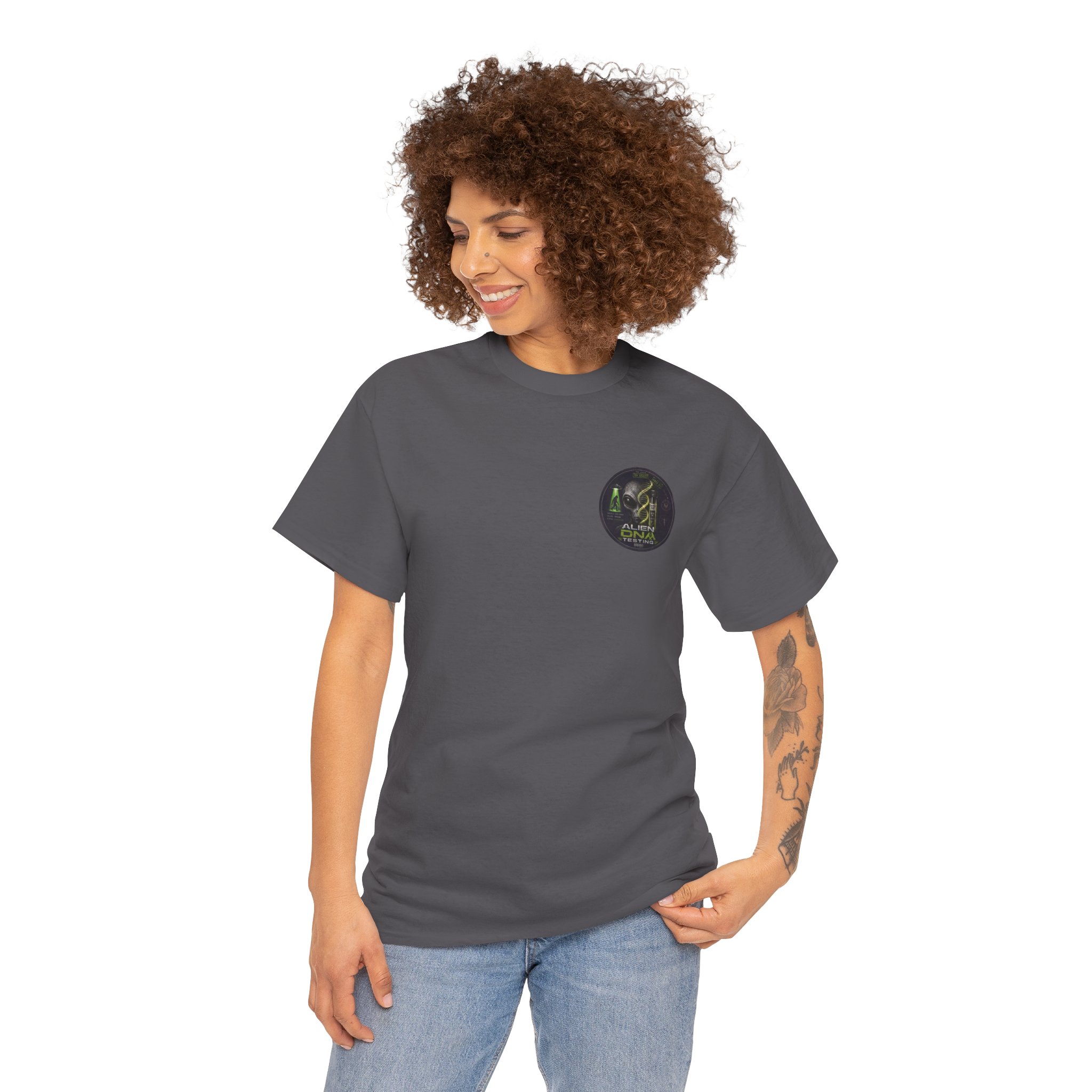 Alien DNA Testing — Area 51 Specimen File UFO Graphic T-Shirt - Image 75
