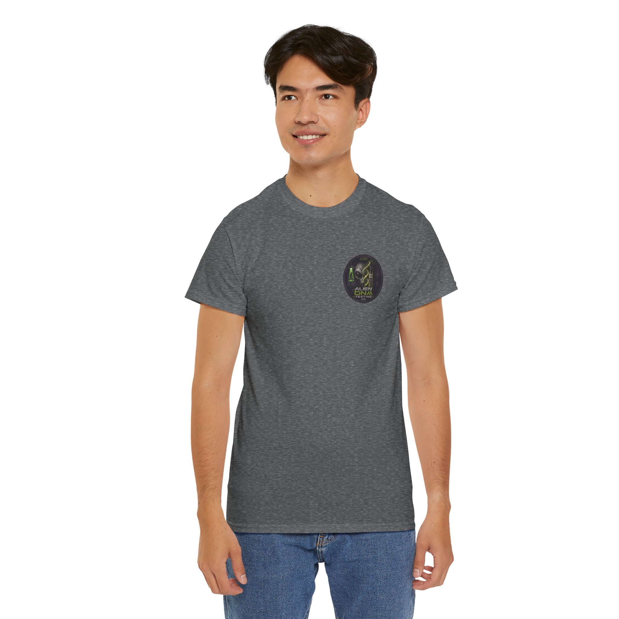 Alien DNA Testing — Area 51 Specimen File UFO Graphic T-Shirt - Image 49
