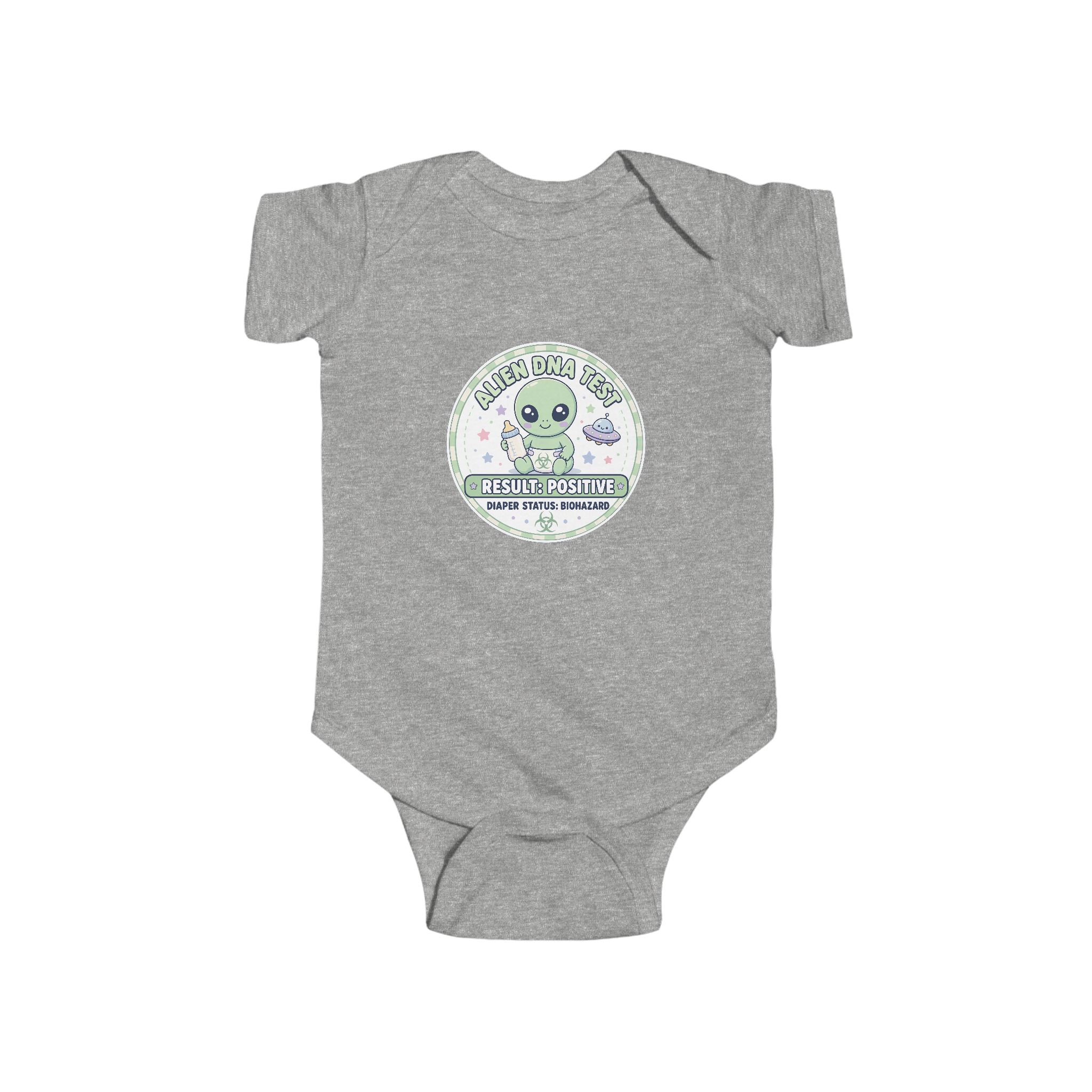 Alien DNA Test Baby Onesie – Result Positive Diaper Status Biohazard - Image 5