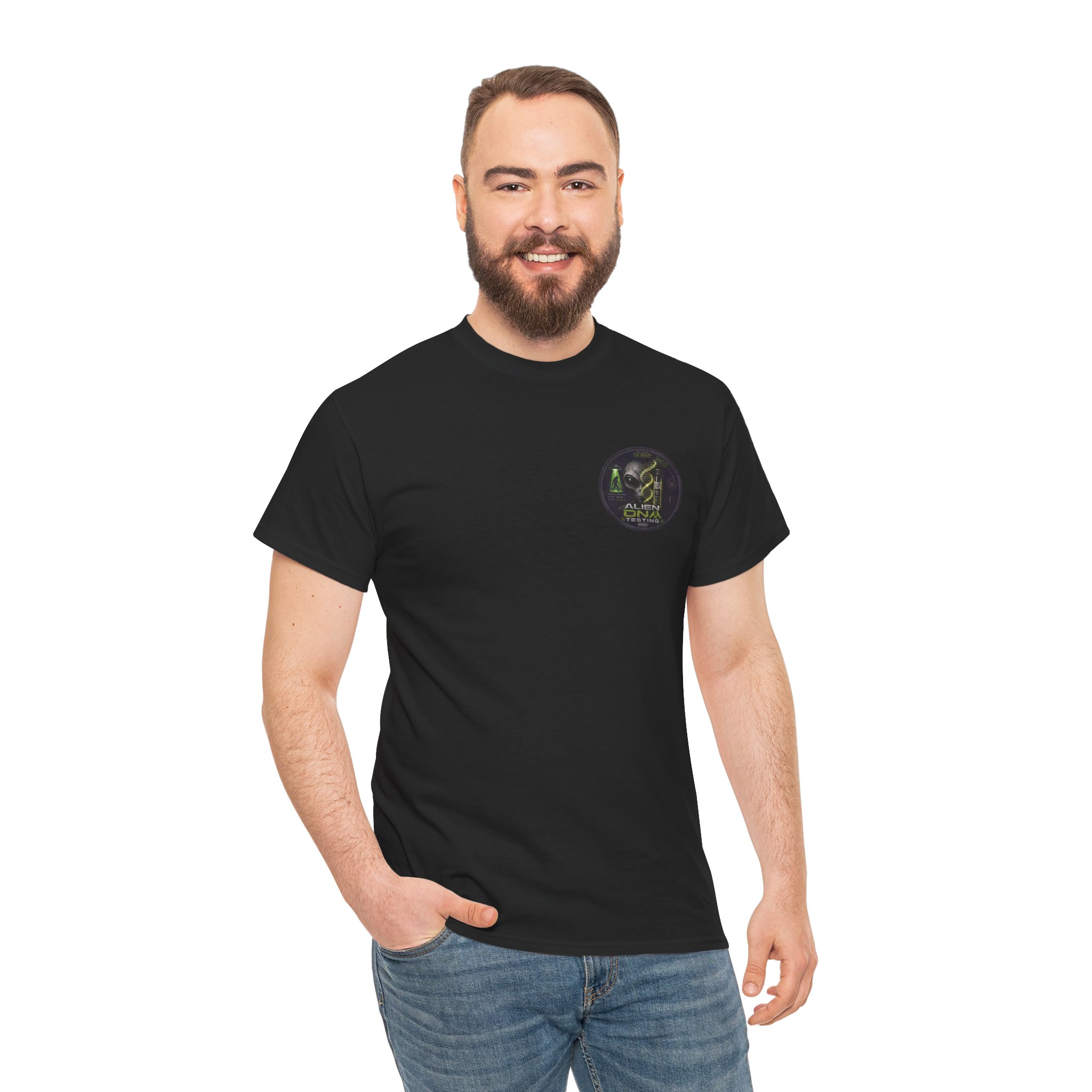 Alien DNA Testing — Area 51 Specimen File UFO Graphic T-Shirt - Image 13