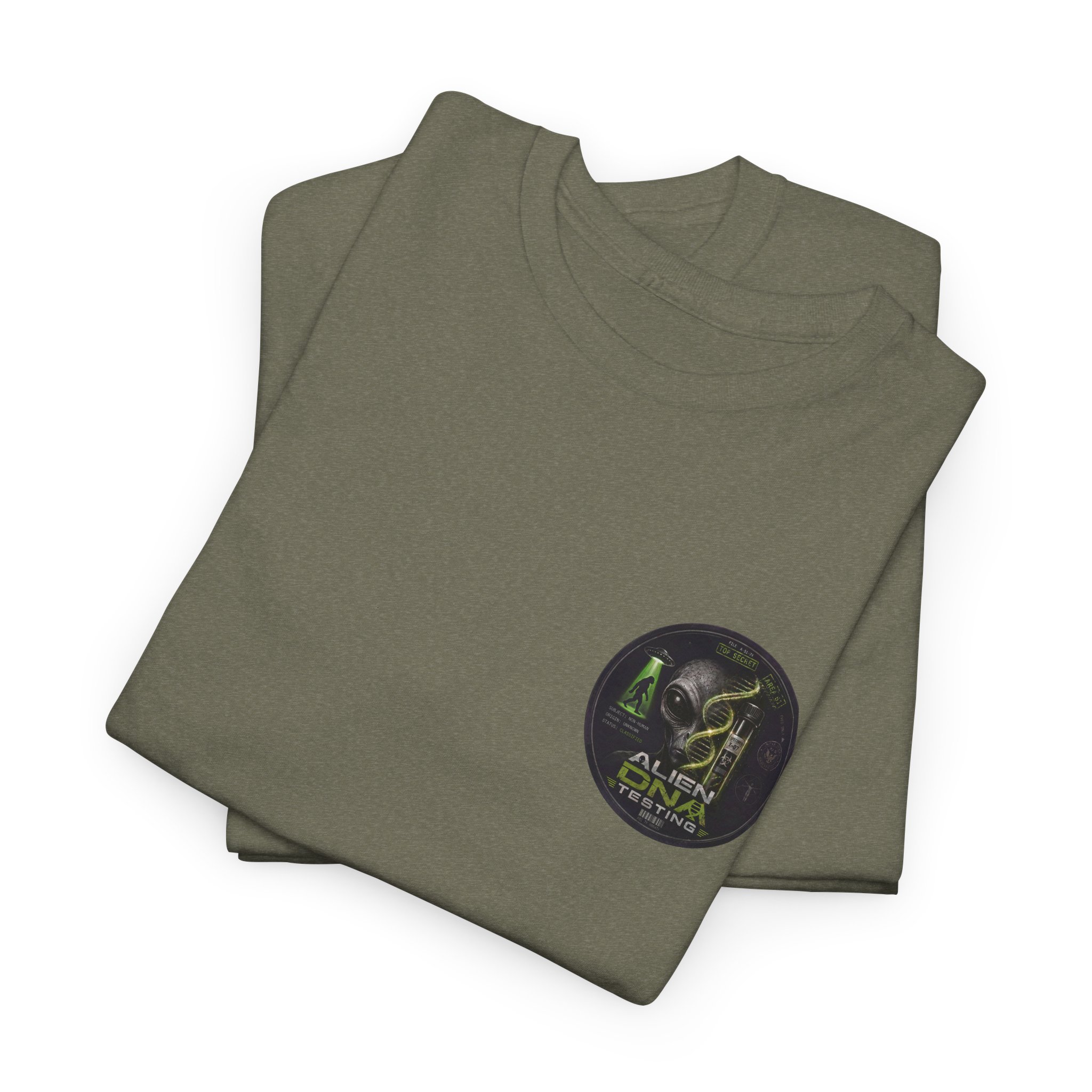 Alien DNA Testing — Area 51 Specimen File UFO Graphic T-Shirt - Image 23