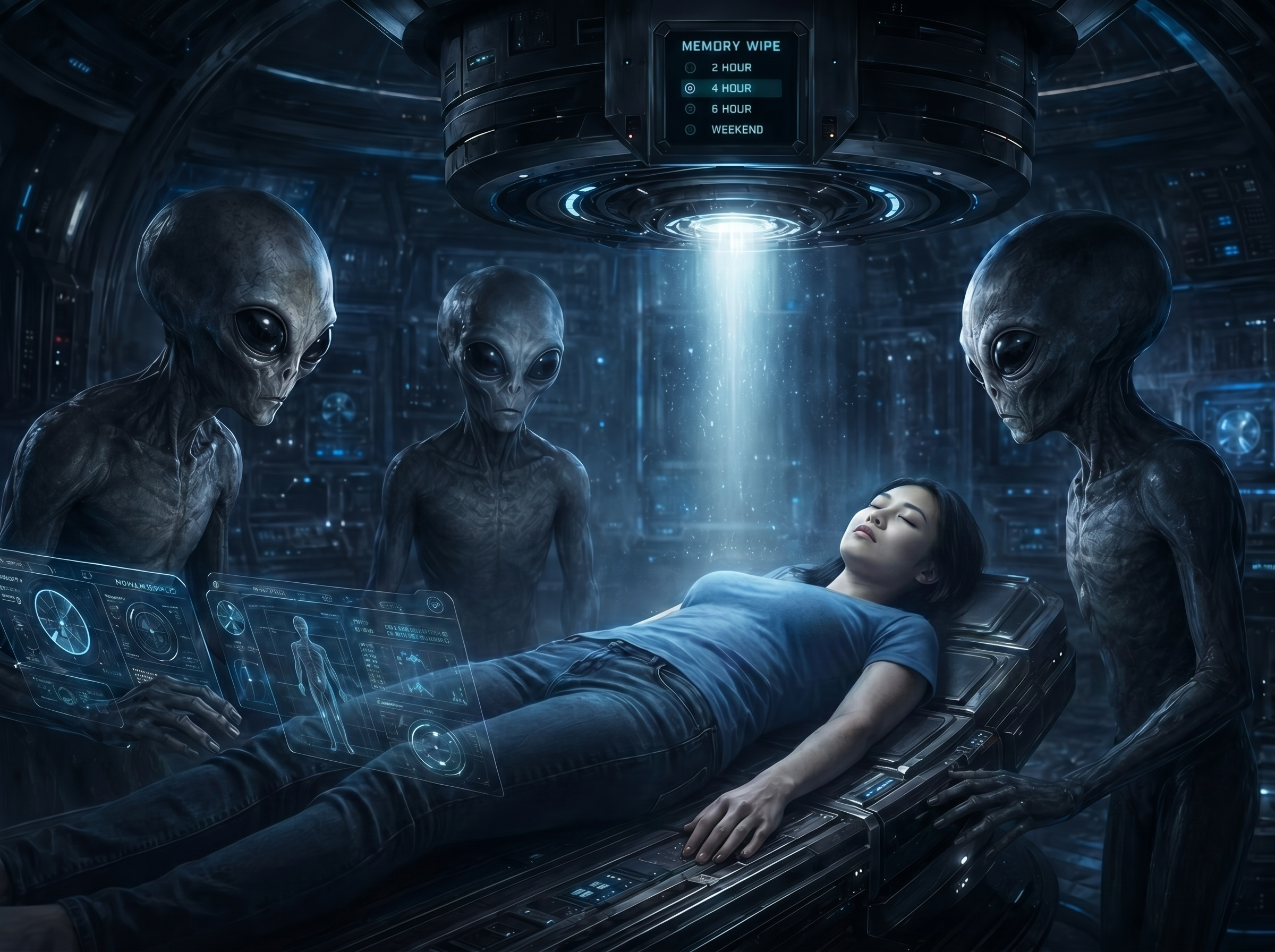 Examination Chamber alien abduction encounter scene