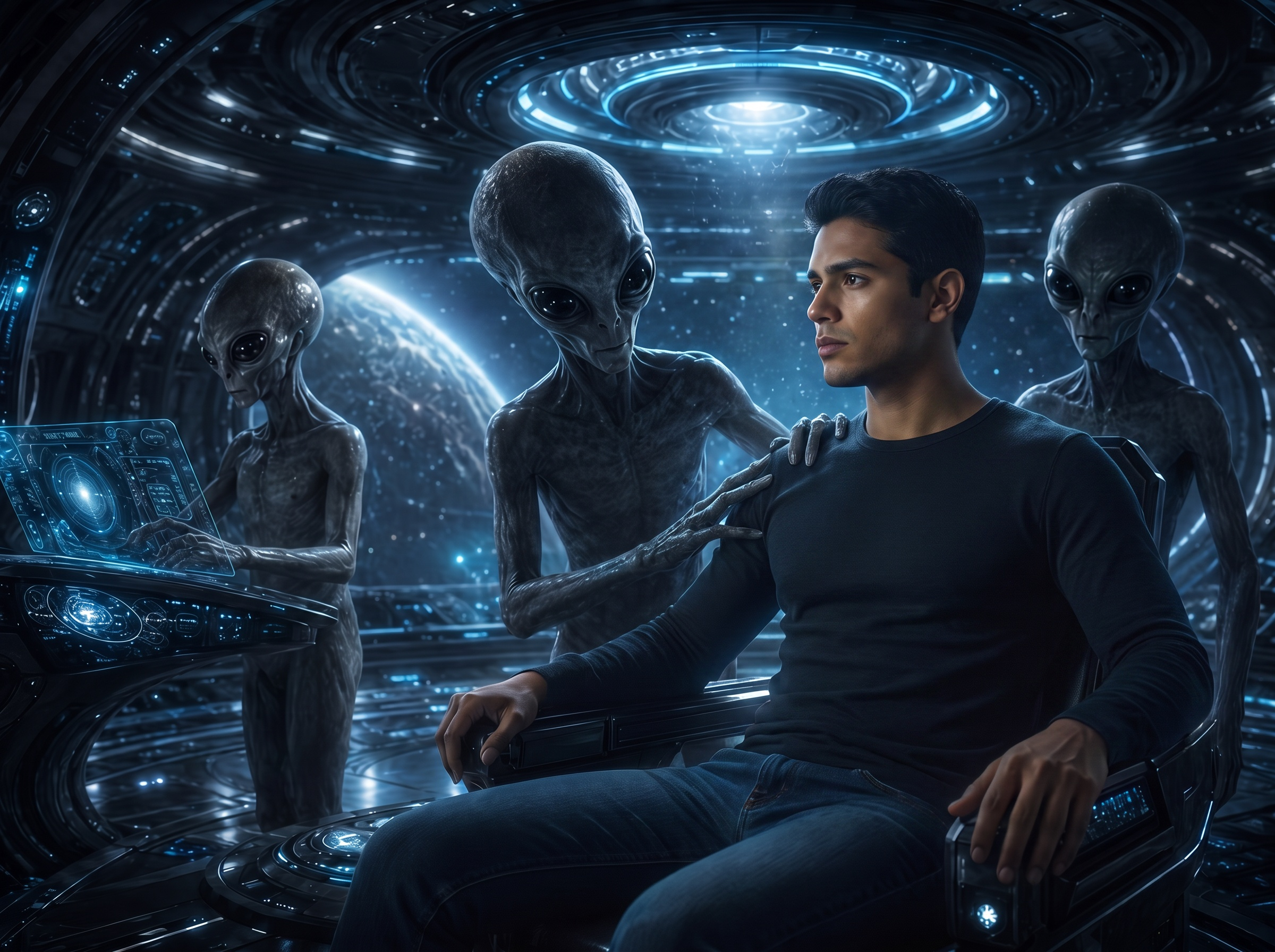 Onboard Encounter alien abduction scene inside spacecraft